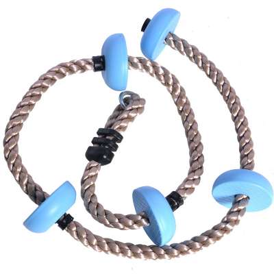 Children's climbing rope with sturdy plastic climbing discs and platforms outdoor indoor swings